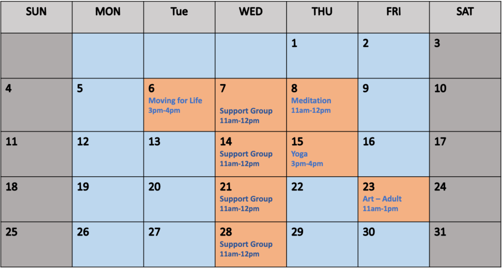 October calendar of events