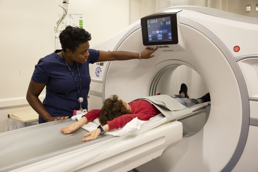 Child lying ready to get an MRI