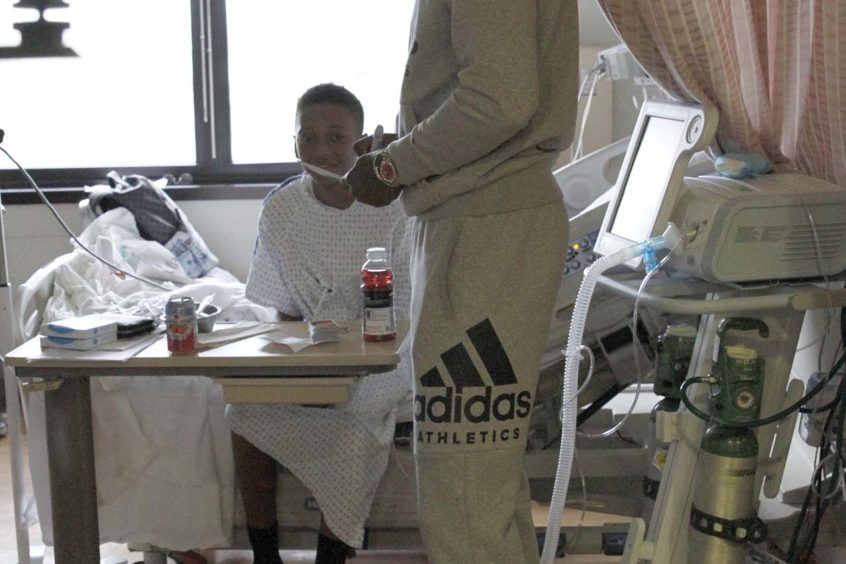 DeMarre Carroll Visits Pediatric Patients