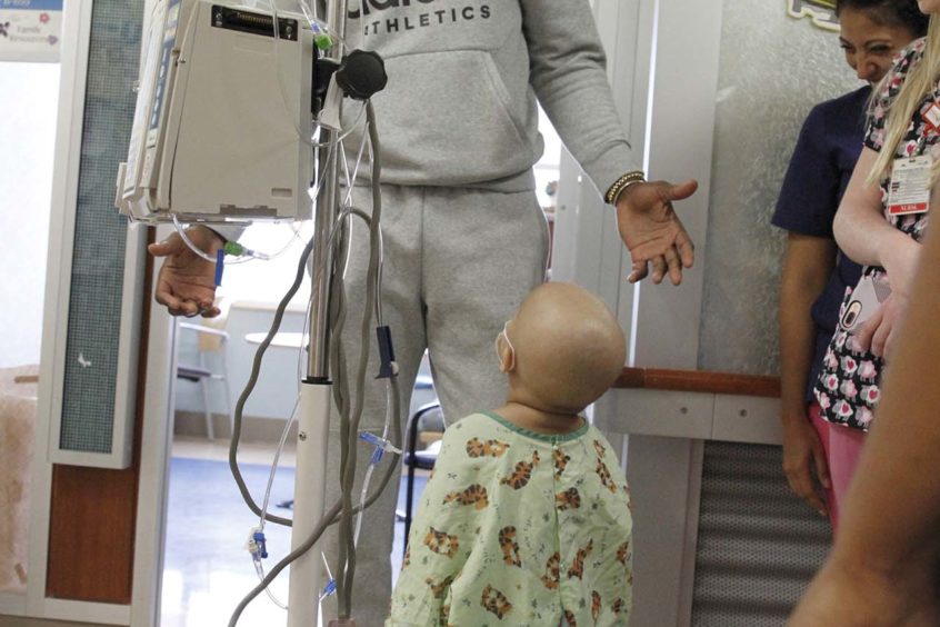 DeMarre Carroll Visits Pediatric Patients