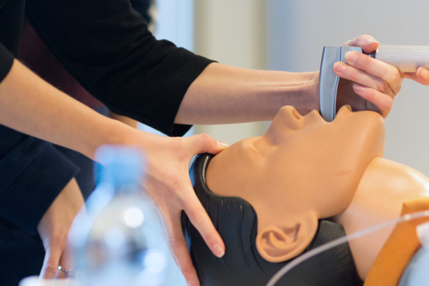 Procedure performed on a training manikin