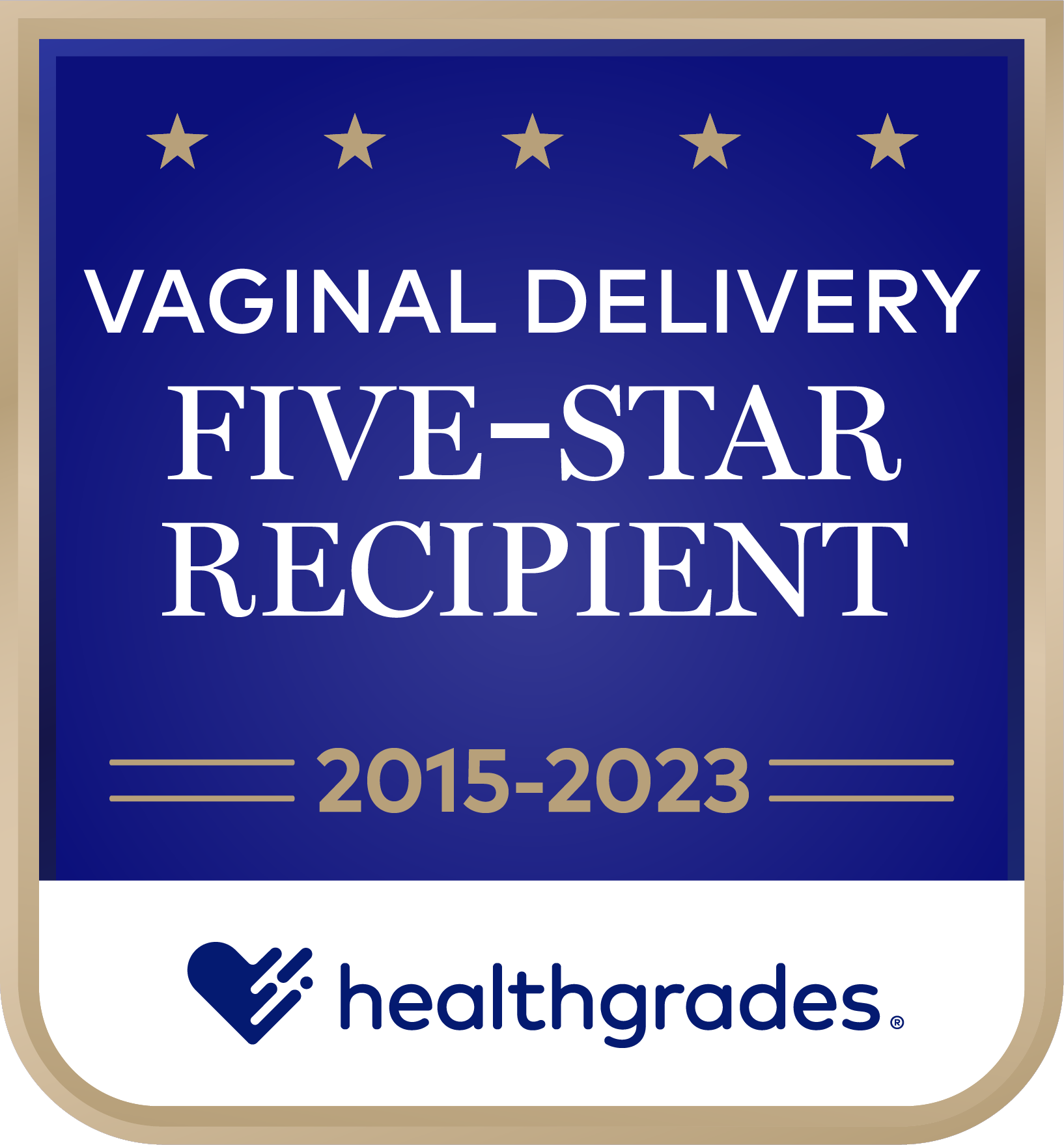 Healthgrades Five-Star Vaginal Delivery 2015-2023