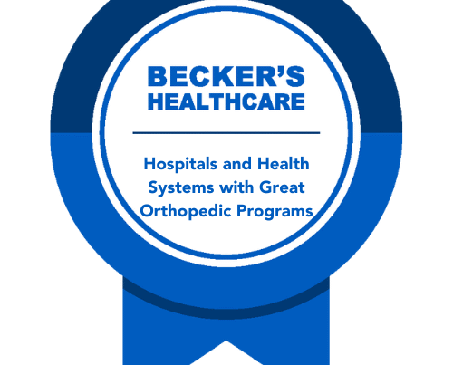 Becker's Healthcare badge for great orthopedic program