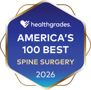 Healthgrades America's 100 Best badge for spine surgery for 2026