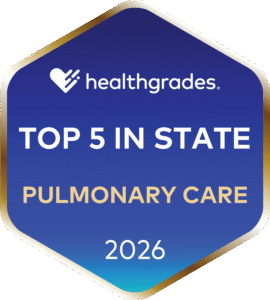 Healthgrades top 5 in state badge for pulmonary care for 2026