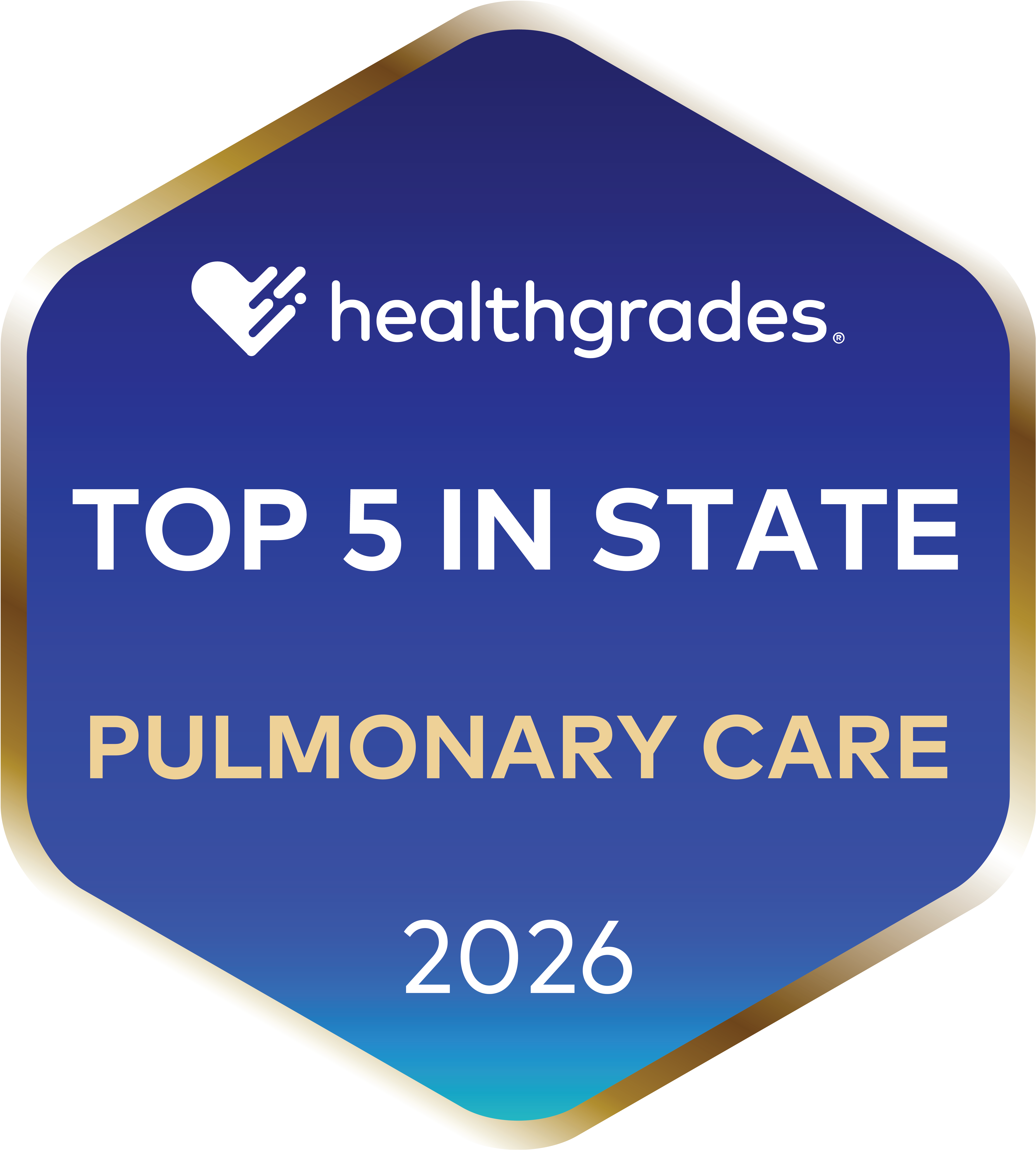 Healthgrades top 5 in state badge for pulmonary care for 2026