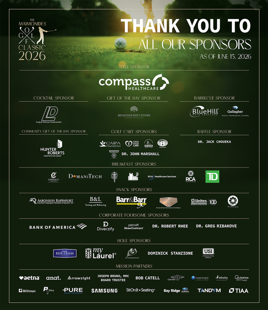 Image of 2026 Maimonides Golf Classics sponsors board