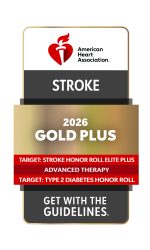 American Heart Association 2026 Stroke Gold Plus badge