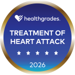 Healthgrades five-star badge for treatment of heart attack for 2026